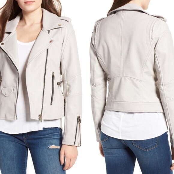 Blank NYC Jackets & Blazers - Blank NYC Easy Rider Faux Leather Moto Jacket Dove Gray Size Small